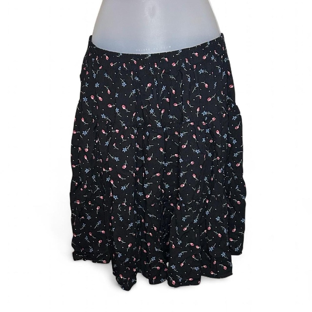 Vintage Cilo Floral Print Tiered Skirt